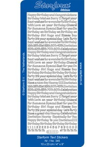 Starform N345 Black Mini Bithday Wishes Outline Peel Sticker