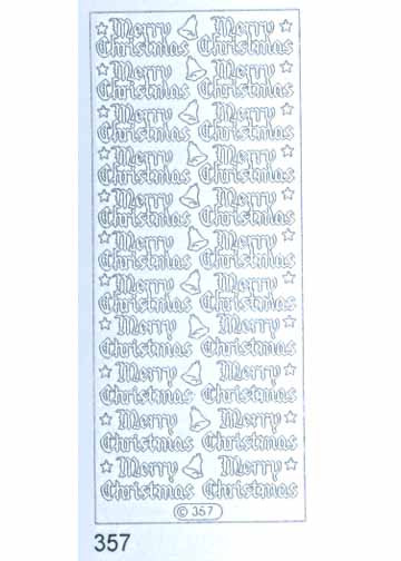 Starform Merry Christmas Glitter Gold Silver Peel Sticker 357 GGS