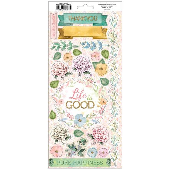 Bo Bunny- Willow & Sage- 6x12 Cardstock Stickers- 48pc