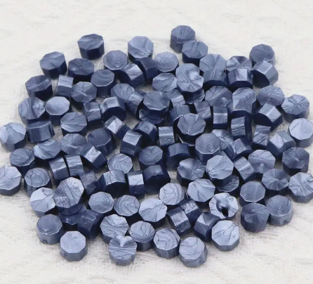 Sealing Wax Metallic Gray Blue Octagon Shape 100pcs/bag