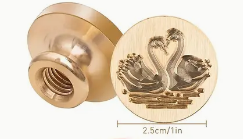 Sealing Wax Alloy Seal Stamp with handle - 5 Alloy Seals Box