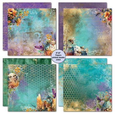 3Quarter Designs- Bee Happy- 8x8 Paper Pack