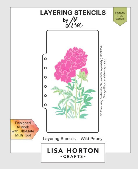 Lisa Horton Crafts- Layering Stencils- Wild Peony