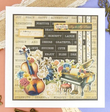 Hunkydory Crafts A5 Stickables Self-Adhesive Vintage Melody Stickables- Just My Type Sentiments