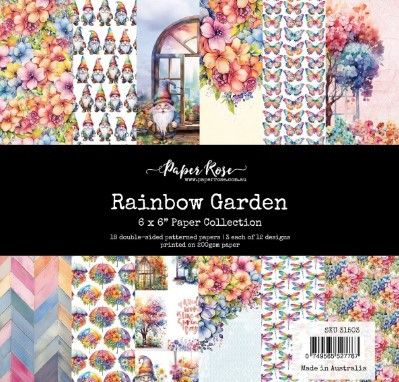 Paper Rose- 6x6" Paper Collection - Rainbow Garden