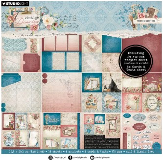 Studio Light- Vintage Diaries- 8x8 Paper Pad- Mixed Paper Papers