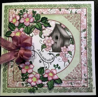 Frantic Stamper Cutting Die- Wild Rose Corner with Overlay Blooms