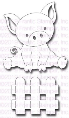 Frantic Stamper Cutting Die- Cute Piglet in a Pen