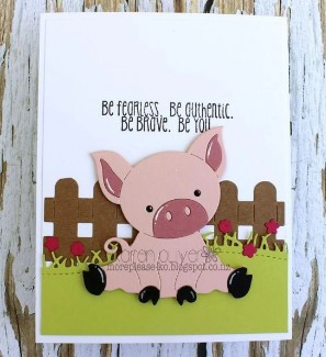 Frantic Stamper Cutting Die- Cute Piglet in a Pen
