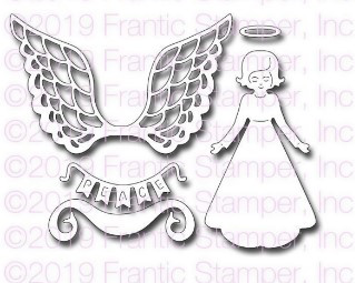 Frantic Stamper Cutting Die- Lace Winged Angel