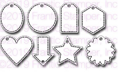 Frantic Stamper Cutting Die- Eight Tiny Tags