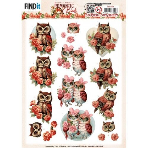 Find it Trading- Berrie's Beauties- Romantic Birds- Romantic Owl SB10928