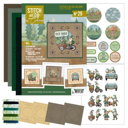 Stitch and Do on Colour 29 - Yvonne Creations - Great Gnomes Card Making Kit