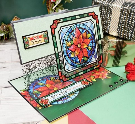 Hunkydory Crafts Stained Glass Christmas Luxury Foiled Acetate LFA244