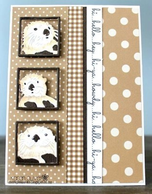Frantic Stamper Cutting Die- Peeking Sea Otter Squares (set of 3 dies)