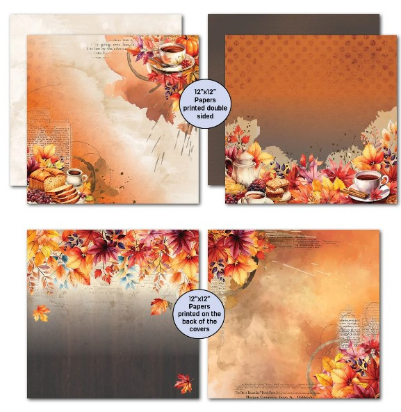 3Quarter Designs- Falling Leaves- 12x12 Designer Paper & Diecuts Collection
