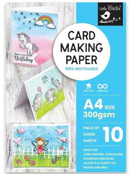 Little Birdie Crafts- A4 Card Making Paper- 10 sheets 300gsm