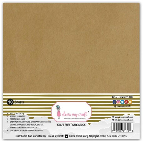 Dress My Craft- 12x12 Kraft Sheet Cardstock- 10 sheets
