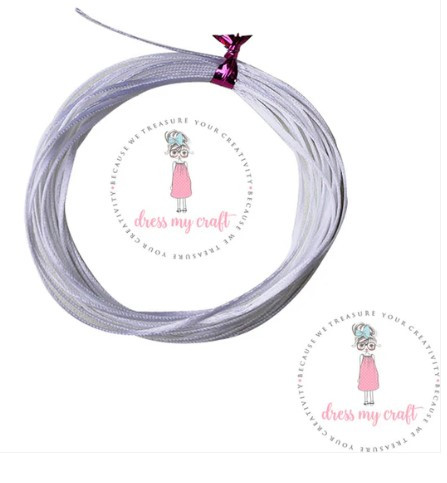 Dress My Craft- Satin Ribbon Twine- White