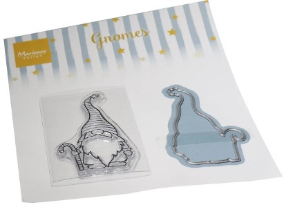 Marianne Design Clear Stamps & Die Set- Gnome & Cane