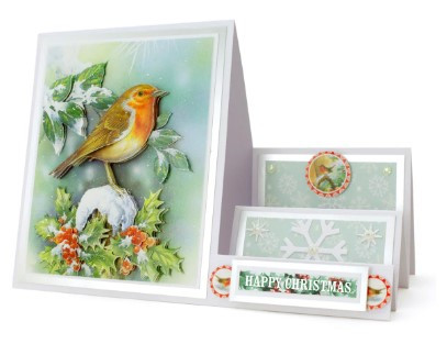 Katy Sue Design- Die Cut Decoupage- Christmas Robin (Set of 3)
