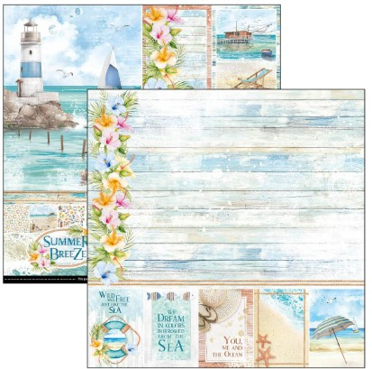 Ciao Bella 12"x 12" Paper Pad- 12 Double-sided papers- Summer Breeze