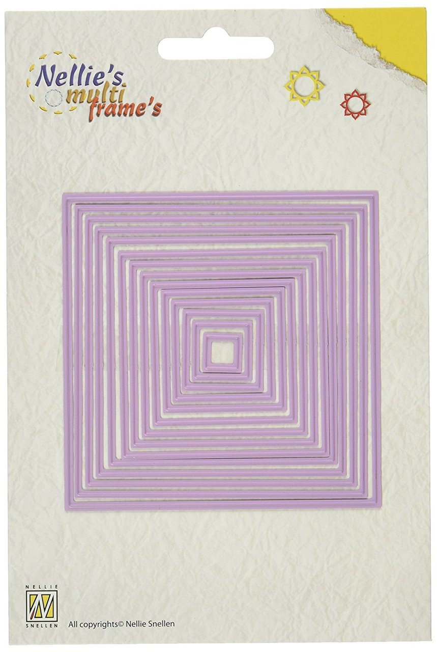 Nellie's Choice Multi Frame Dies, Straight Square, 14-Pack