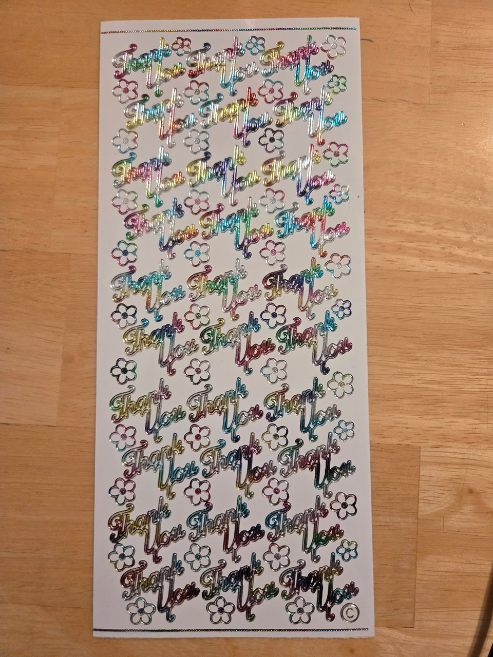 Starform N303 Multi THANK YOU Outline Peel Stickers