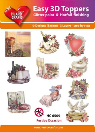 Hearty Crafts- Easy 3D Toppers Festive Occasion- 10 designs