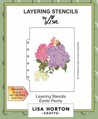 Lisa Horton Crafts- Layering Stencils- Exotic Peony