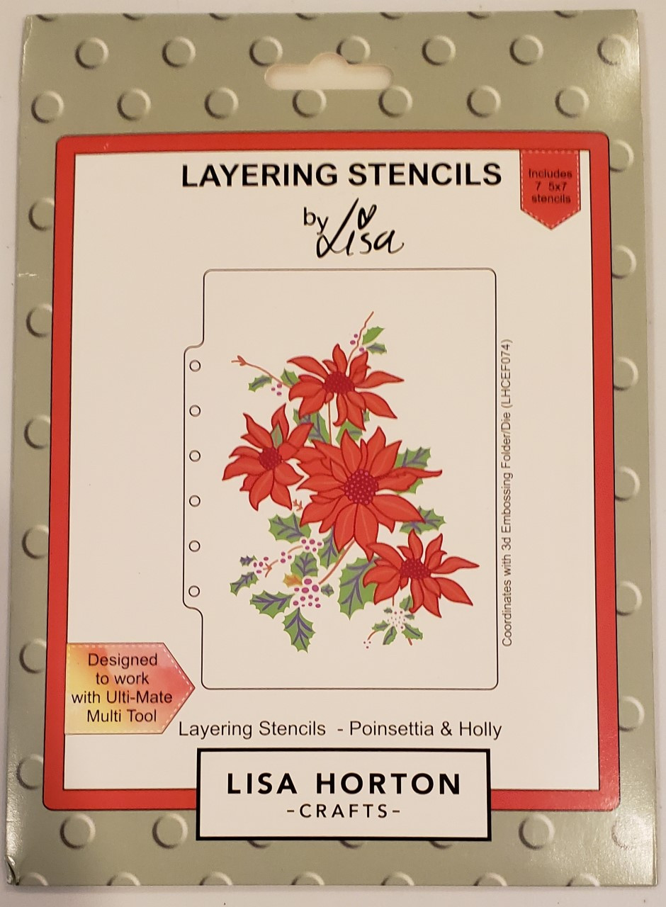 Lisa Horton Crafts- Layering Stencils- Poinsettia & Holly