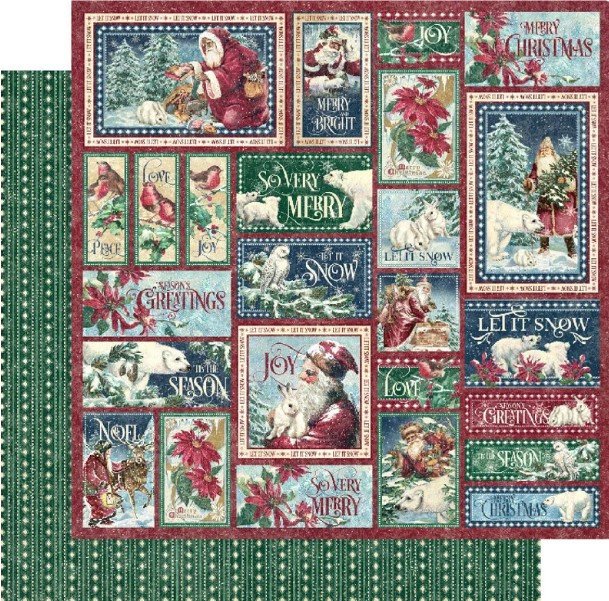 Graphic 45- Let It Snow 12x12 paper- 2 pk- So Very Merry