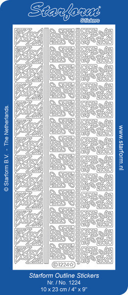 Starform LINE BORDERS & CORNERS 1224 SILVER Peel Stickers