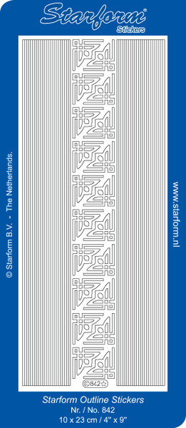 Starform N842 GOLD STRAIGHT LINE CORNERS AND BORDERS STICKERS PEELS