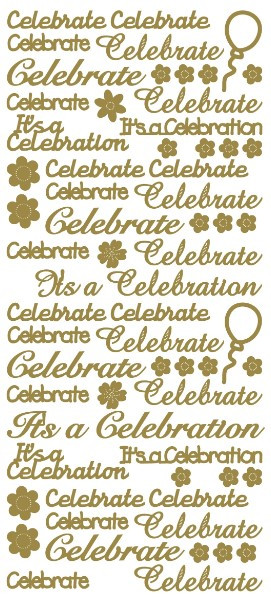 Ecstasy Crafts Peel Sticker -Celebrate- Gold
