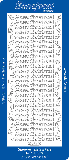 Starform MERRY CHRISTMAS Silver 373 Text Peel Sticker