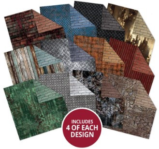 Hunkydory Crafts Duo Design Paper Pack- Industrial Textures & Beautiful Brick