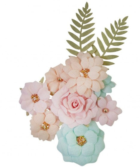 Prima Flowers- Peach Tea Flowers- Sunkissed-10 pc