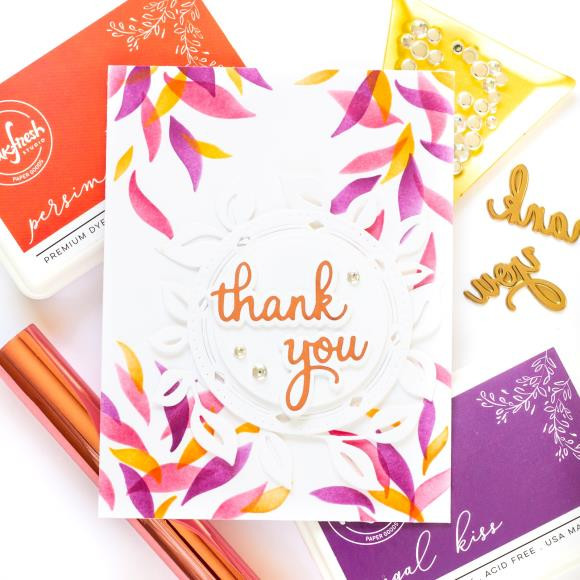 Pinkfresh- Crafting Layering Stencils- Leafy Background- 3pc