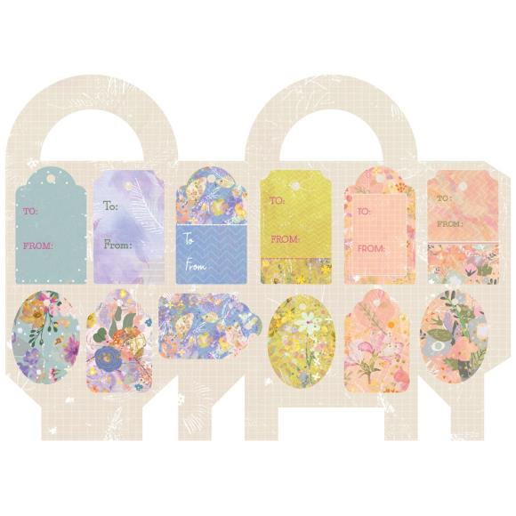 Crafter's Companion Die-Cut Gift Bag Pad- Summer Sorbet 36 Bags & Matching Tags- 180 gsm