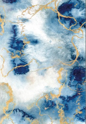 Ciao Bella A4 Vellum Paper- 6 sheets- 5 Printed Patterns + 1 White Sheet- Indigo