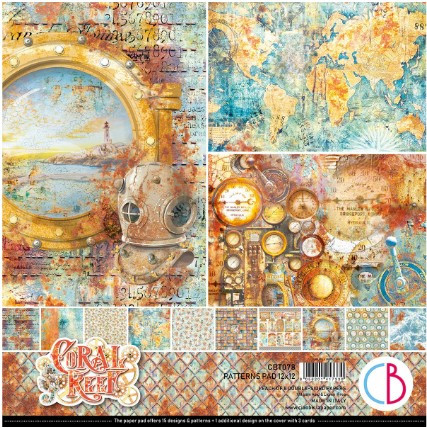 Ciao Bella 12"x 12" Patterns Paper Pad- 8 Double-sided papers- Coral Reef
