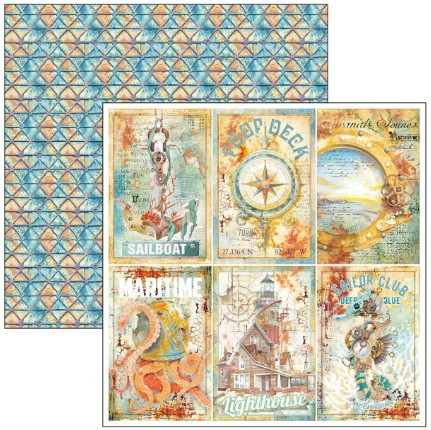 Ciao Bella 8"x 8" Paper Pad- 12 Double-sided papers- Coral Reef
