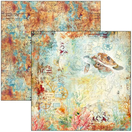 Ciao Bella 12"x 12" Paper Pad- 12 Double-sided papers- Coral Reef