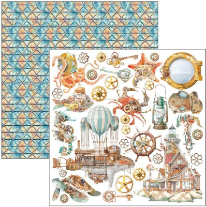 Ciao Bella 12"x 12" Paper Pad- 12 Double-sided papers- Coral Reef