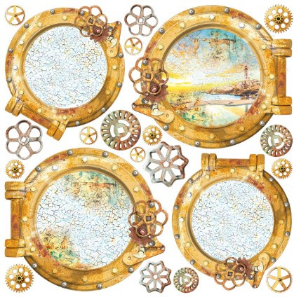 Ciao Bella Vellum Fussy Cut 6x6 Papers 6/pkg - Coral Reef