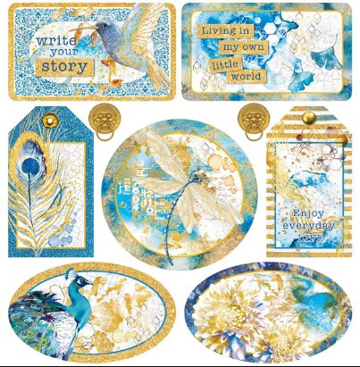 Ciao Bella Vellum Fussy Cut 6x6 Papers 6/pkg - Indigo