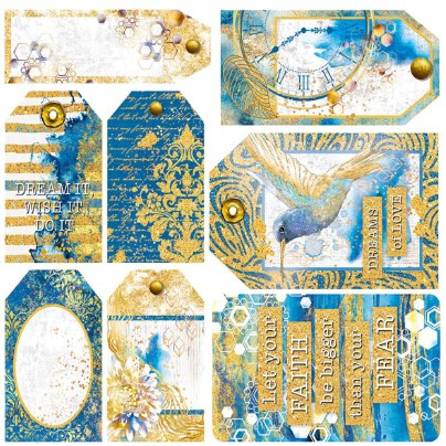 Ciao Bella Vellum Fussy Cut 6x6 Papers 6/pkg - Indigo