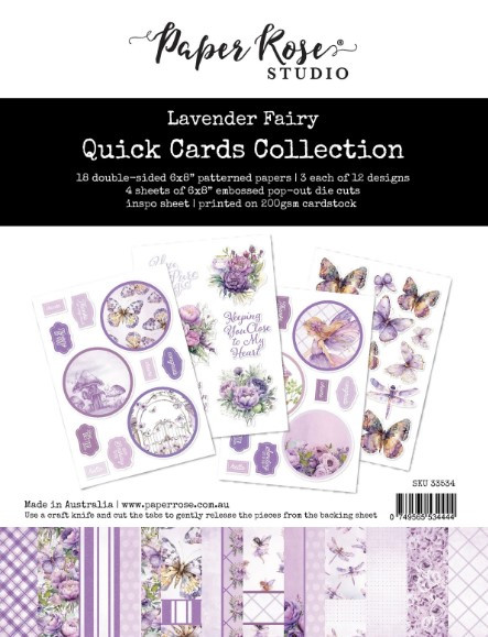 Paper Rose- 6x8" Quick Cards Collection - Lavender Fairy