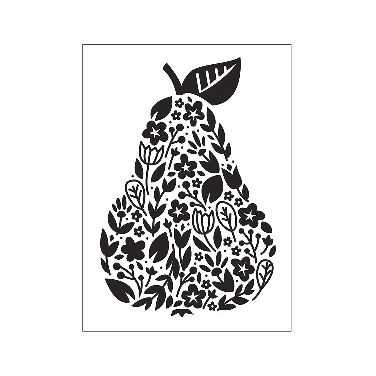 Darice Embossing Folder A6, Template Floral pear, Transparente